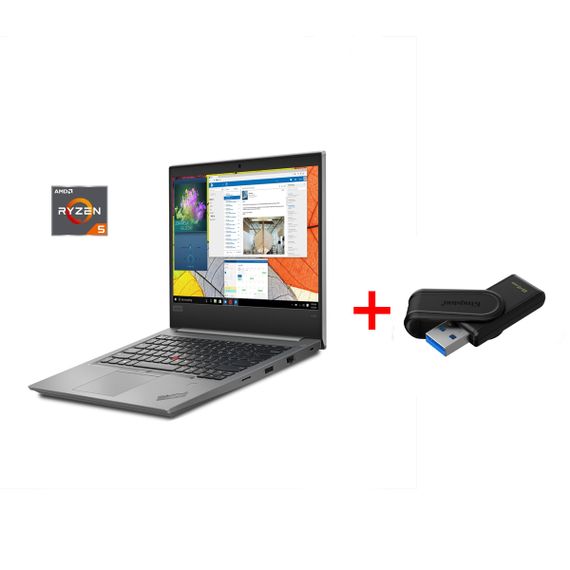 Ноутбук Б-клас Lenovo ThinkPad E495 / 14" (1920x1080) IPS / AMD Ryzen 5 3500U (4 (8) ядра по 2.1 - 3.7 GHz) / 8 GB DDR4 / 256 GB SSD / AMD Radeon Vega 8 Graphics / WebCam б/в + Подарунок Флеш-накопичувач Kingston DataTraveler Exodia S 64GB