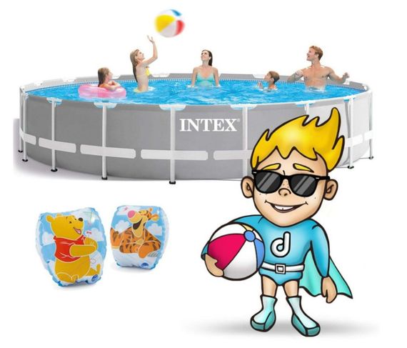 Басейн каркасний 21 в 1 INTEX 26732, 549 х 122 см, сірий (DM-26732-21W1) | Зображення 1