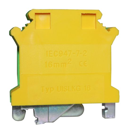 Клема "PE" КНГз-UK-USLKG-16 101А 4-16мм2 гвинтова жовто-зелена DIN-рейку без маркера Ny95505503 | Зображення 1