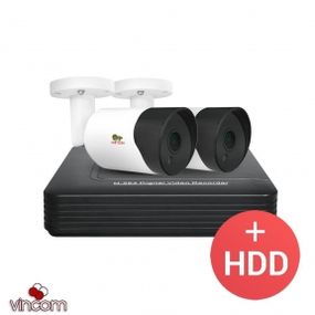 Комплект видеонаблюдения Partizan AHD-23 2xCAM  1xDVR  HDD