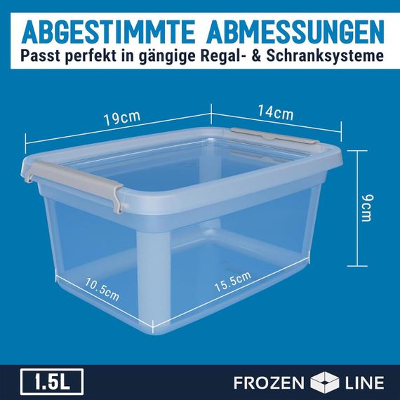 Контейнеры с крышками 1,5л комплект 12 шт, прозрачные лотки для еды, судки для хранения штабелированные | Зображення 1