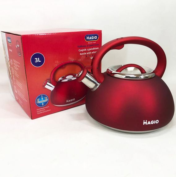 Чайник на плиту Magio MG-1193, Чайник из нержавейки, Качественный NW-965 металлический чайник | Зображення 2