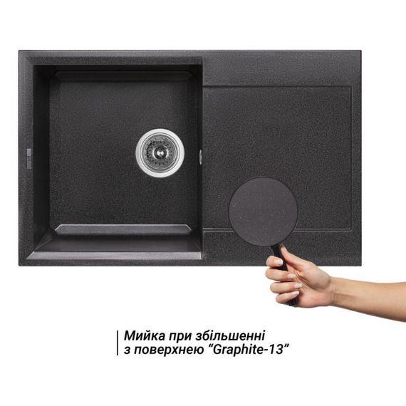 Кухонная мойка Lidz 790x495/230 GRF-13 (LIDZGRF13790495230) | Зображення 2