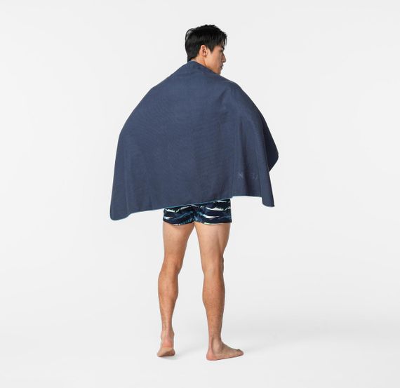 Рушник з мікрофібри розмір L 80 x 130 см темно-синій в смужку - One Size | Зображення 1