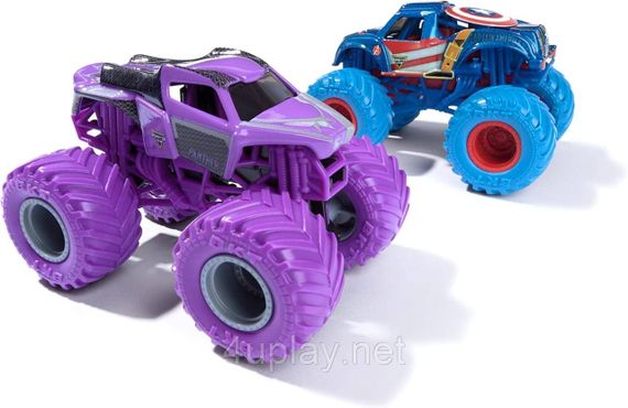 Подарочный набор металлических монстр-траков Monster Jam Marvel Капитан Америка, Черная Пантера | Зображення 3