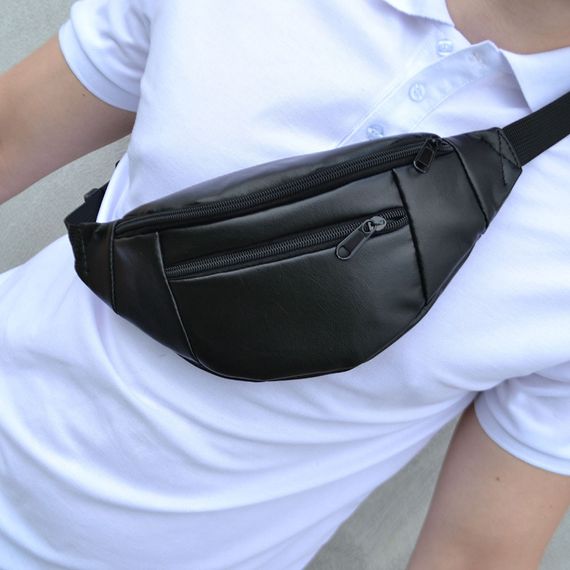 Чоловіча легка бананка, Чоловіча барсетка на пояс чоловічі Поясна сумка без принту JW-29