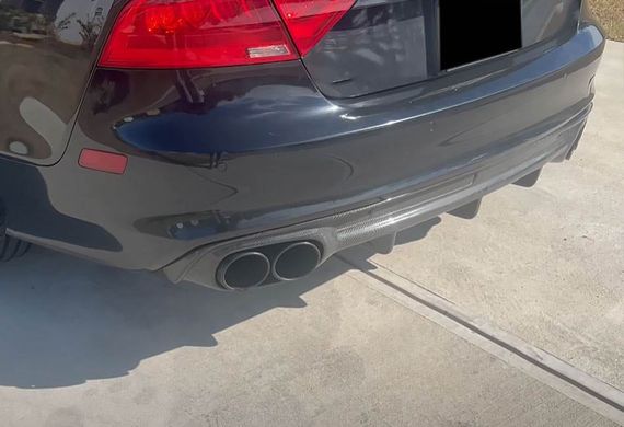 Диффузор заднего бампера V2 (для S-Line, 2010-2014, Карбон) для Ауди A7 | Зображення 3