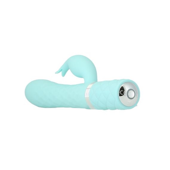 Розкішний кролик з ротацією та вібрацією Pillow Talk Lively Teal, кристал Сваровскі, потрійний відро | Зображення 2