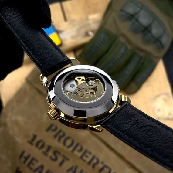 Класичний чоловічий годинник Awarder 022-3D Не Забуду Дім Gold-Black | Зображення 3