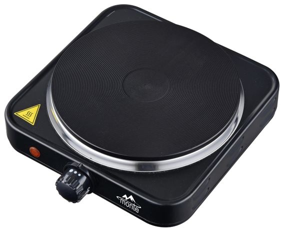 Електроплита настільна Monte MT-2106 Black, 1500 Вт, 1 конфорка, механічне управління