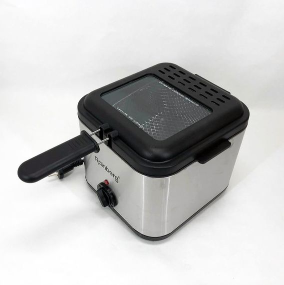 Фритюрниця для дому Rainberg RB-2219 з терморегулятором та знімною чашею електрофритюрниця міні фритюрниця | Зображення 9