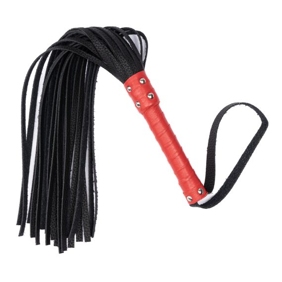 Флоггер из комбинированной кожи Flirty COMBO Leather - Black & Red, BM-00031 Sex Aura | Зображення 1
