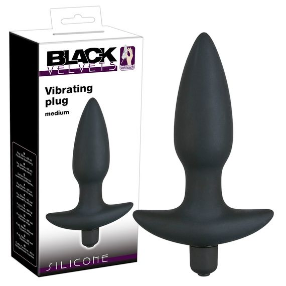 Анальна пробка - Black Velvet Vibrating Plug Medium