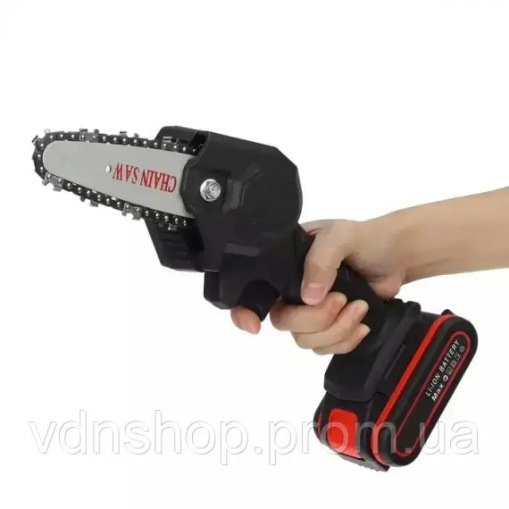 Акумуляторна ланцюгова міні-пилка сучкоріз для обрізання дерев Mini Electric Chainsaw Black 1 АКБ