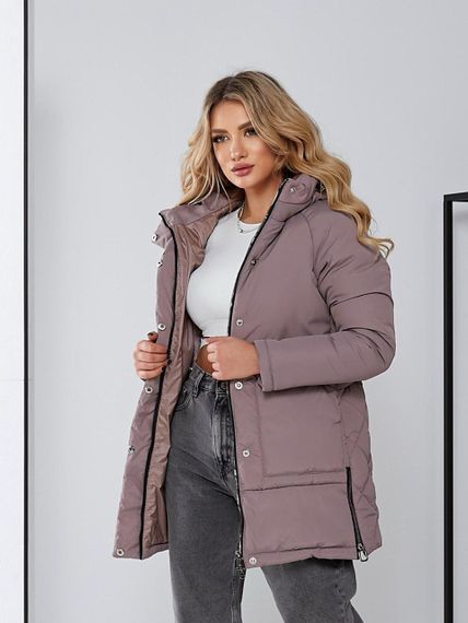 Жіноча зимова куртка з капюшоном, арт. 509, фреза | Зображення 2