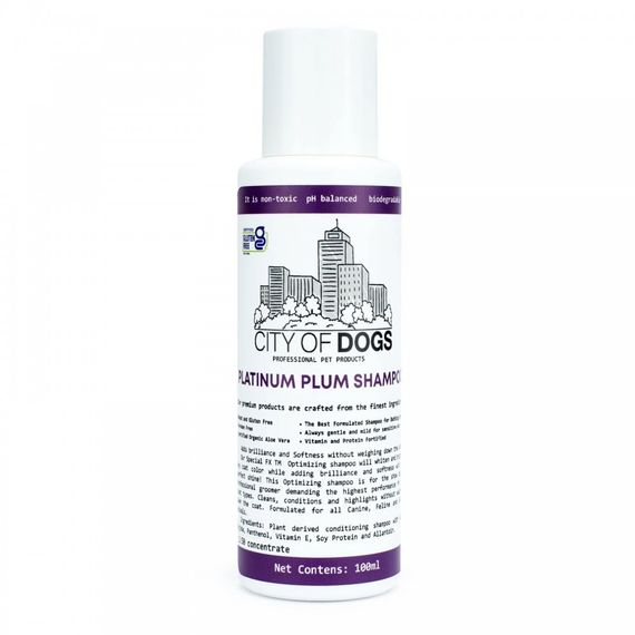 City of Dogs Шампунь для собак и кошек Platinum Plum для объемной шерсти, 100мл