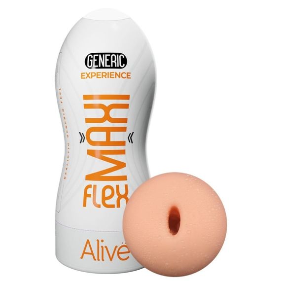 Мастурбатор вагіна Alive Maxi Flex Generic Experience бежевий у білій колбі Sex Aura | Зображення 1