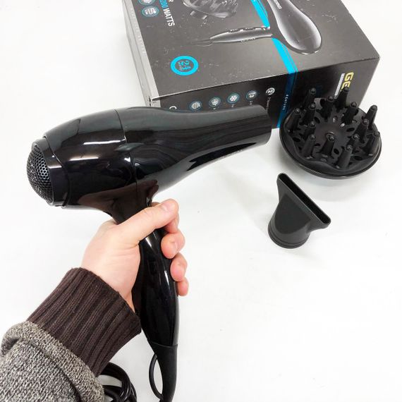 Фен для разных типов волос Gemei GM-103 2200 Вт, Хороший фен для дома Малошумный укладки волос UX-64 | Зображення 5