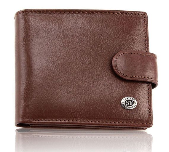 Стильне шкіряне чоловіче портмоне ST Leather В103 Коричневий