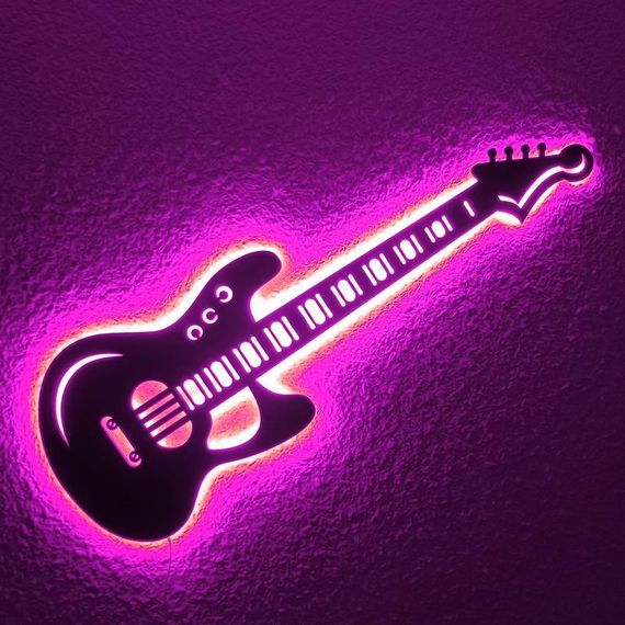 Панно декоративная картина на стену Гитара LED подсветка 742х250 acr-p000106 | Зображення 5