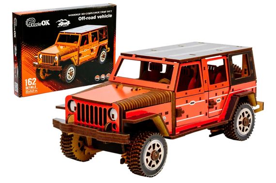 Конструктор Арт-25162 "Джип Wrangler" дерев'яний, розмір 25х11х11 см PuzzleOk