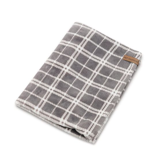 Плед Pet Fashion Bliss 2 для собак і котів плюш сірий картатий 70,5х94 см | Зображення 2