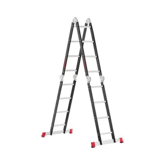 Драбина мультифункціональна трансформер 4х4ступені, сталевий профіль, 4450 мм, 150 кг INTERTOOL LT-00241