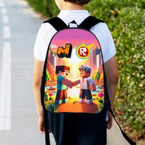 Рюкзак дитячий Майнкрафт і Роблокс дружба "Minecraft" 34х27 см, ранець Roblox міський для хлопчика (00537)