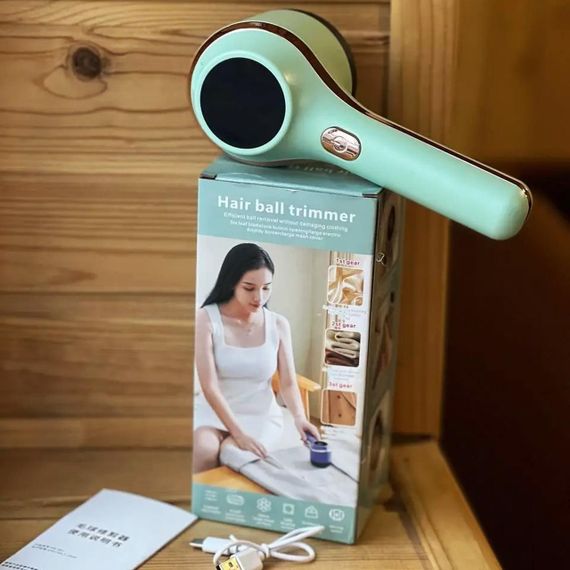 Машинка для видалення катишків з одягу, з USB, HAIR BALL, Зелена / Акумуляторна машинка від ковтунців з LED дисплеєм | Зображення 9