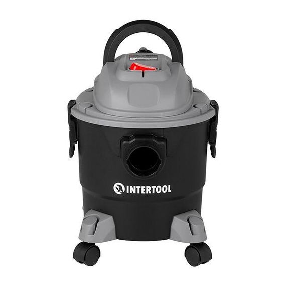 Пилосос будівельний, 1,0 кВт, >17 кПа, бак 15 л пластик, шланг 1,5 м INTERTOOL DT-1015 | Зображення 1