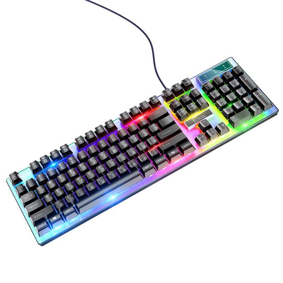 Комплект провідний KB+Mouse HOCO GM18, USB, RGB підсвічування, (Eng/Pyc), Black/White, Box | Зображення 2
