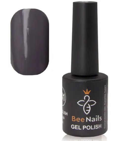 Гель-лак для ногтей Bee Nails 162 (графитовый) 8мл | Зображення 1