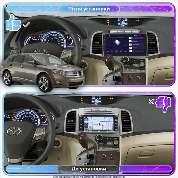 Штатная магнитола Lesko для Toyota Venza I 2008-2012 экран 9" 4/32Gb 4G Wi-Fi GPS Top | Зображення 2