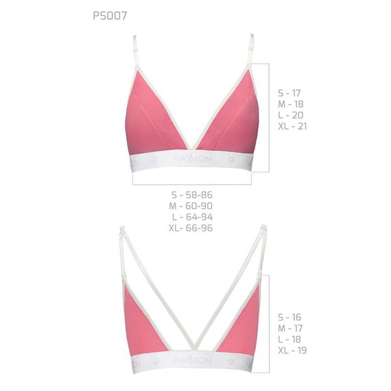 Спортивний топ з подвійними бретелями Passion PS007 TOP pink,, XL | Зображення 4