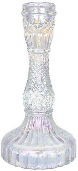 Набір 12 скляних свічників "Crystal Glass" 17см, перламутр