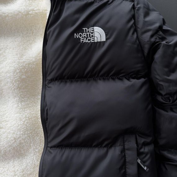 Двостороння куртка унісекс The North Face чорна плащівка та біла тедді | Зображення 4