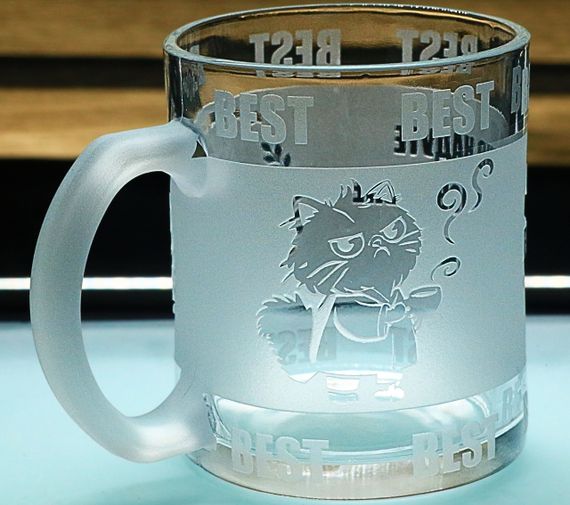 Чашка для чая 320 мл Шеф No1 с гравировкой кружка стеклянная для руководителя подарок начальнику | Зображення 1