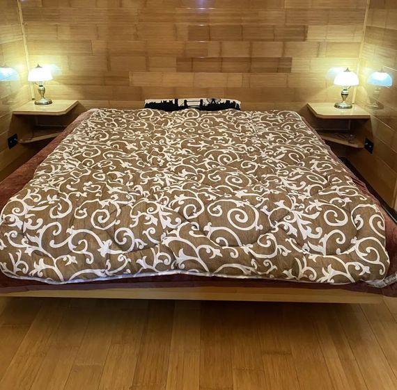 Ковдра двоспальна відкрита зимова з вовни Leri Max 21514 175х210 см коричнева