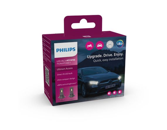 Комплект світлодіодних ламп PHILIPS H7/H18 11972U2500CX Ultinon Access +80% 12V | Зображення 1