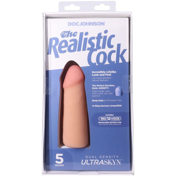 Фалоімітатор Doc Johnson The Realistic Cock ULTRASKYN - 5 Inch Vanilla | Зображення 9