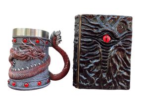 Подарунковий набір Кухоль 3D Танард Red Rose та Блокнот 3D «Книга, що дивиться у відповідь»