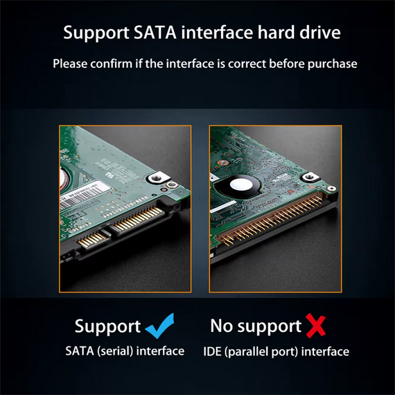 Бокс для жорсткого диска VIKEFON 2.5" SATA-USB 3.0 для HDD/SSD Чорний | Зображення 4