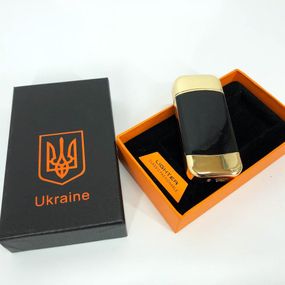 Дуговая электроимпульсная зажигалка с USB-зарядкой Украина LIGHTER HL-439. ZS-712 Цвет: золотой