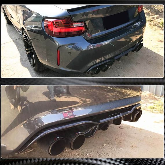 Дифузор заднього бампера V4 (для F87 M2/M2С, Карбон) для BMW 2 серія F22/23 2014-2021 рр | Зображення 2