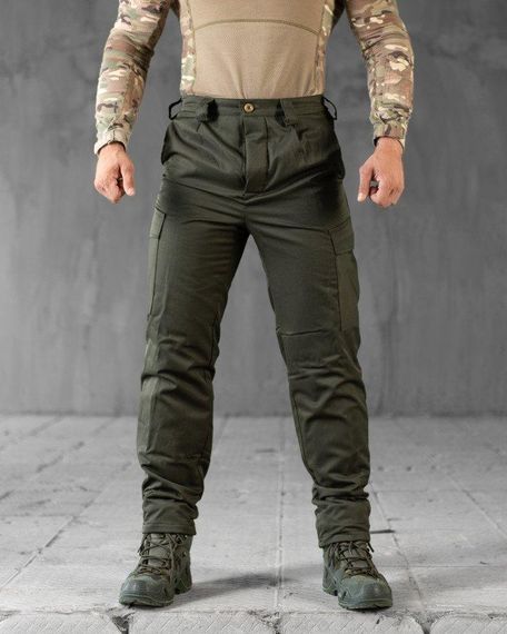 Зимові штани на флісі олива НП5041