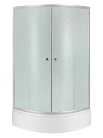 Набір Lidz Душова кабіна Latwa SC80x80.SAT.MID.FR, напівкругла, Frost 4 мм + Душовий піддон Kapielka ST80x80x26 (LLSC8080SATMIDFR2SET)