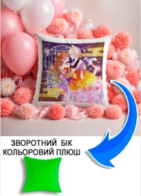 Подушка плюшева Мерч Крафт Дизайн з принтом аніме нанами томое салатовий плюш квадратна 33х33 см