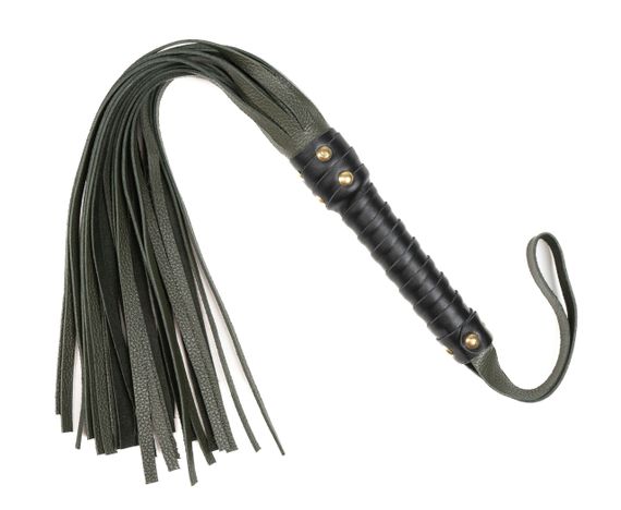 Флоггер из натуральной кожи Flirty Leather - Dark Green, BM-00007 sexstyle | Зображення 2