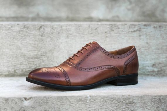 Светло-коричневые туфли оксворды 40 размер