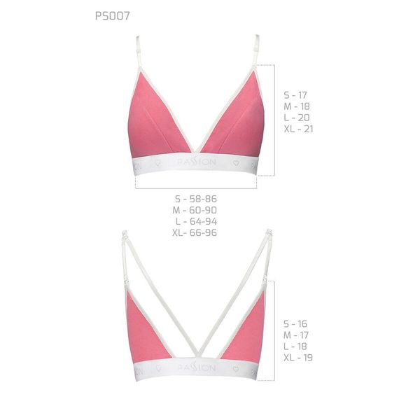 Спортивный топ с двойными бретелями Passion PS007 TOP pink, size L | Зображення 4